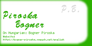 piroska bogner business card